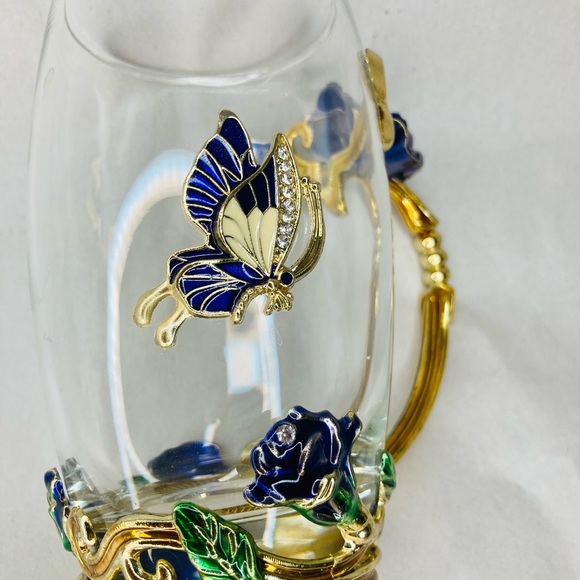 GLASS & METAL COFFEE/TEA CUP - Picture 6 of 7